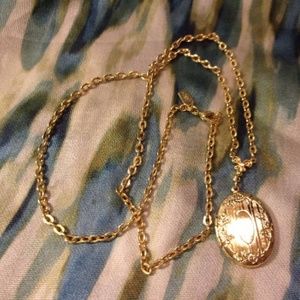 1928 Gold Locket Necklace 24" L